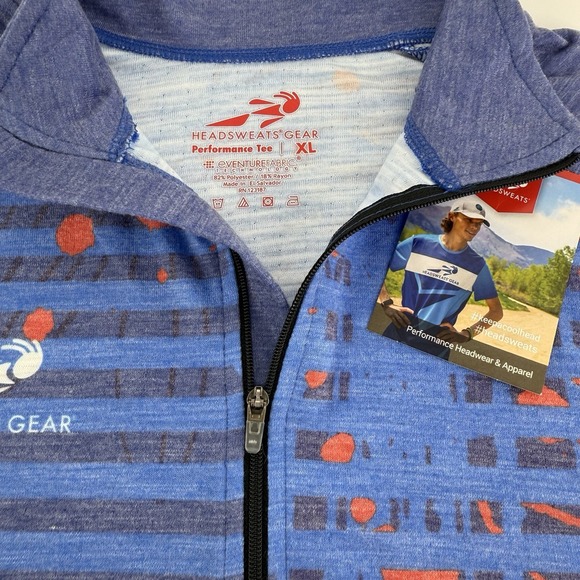 Tops - Headsweats Eventure Women's XL Blue Floral 1/2 Zip Performance‎ NWT